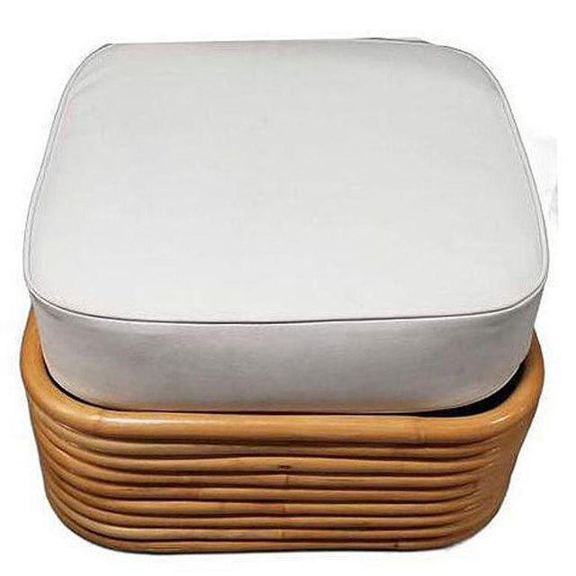 Restored Rattan Five-Strand "Victory Speed" Arm Lounge Chairs With Ottomans - 6 Pieces For Sale - Image 10 of 10