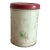 Vintage Floral Tin Canister With Red Lid For Sale