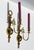 Late 20th Century Late 20th Century Mid-Century Modern Cast Brass Candle Holder Wall Sconces - A Pair For Sale - Image 5 of 17