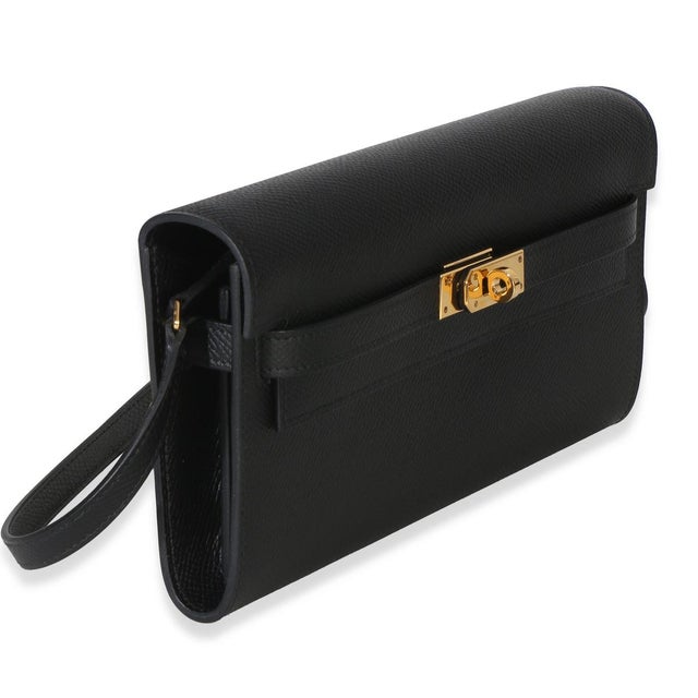 Black Epsom Kelly To Go Wallet GHW For Sale - Image 4 of 9