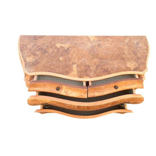 Mid 20th Century Pair Bombe Burl Wood Commodes Italy For Sale In New York - Image 6 of 18