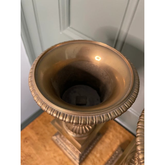 Metal 1800s Gilt Bronze Medici Urns - a Pair For Sale - Image 7 of 11