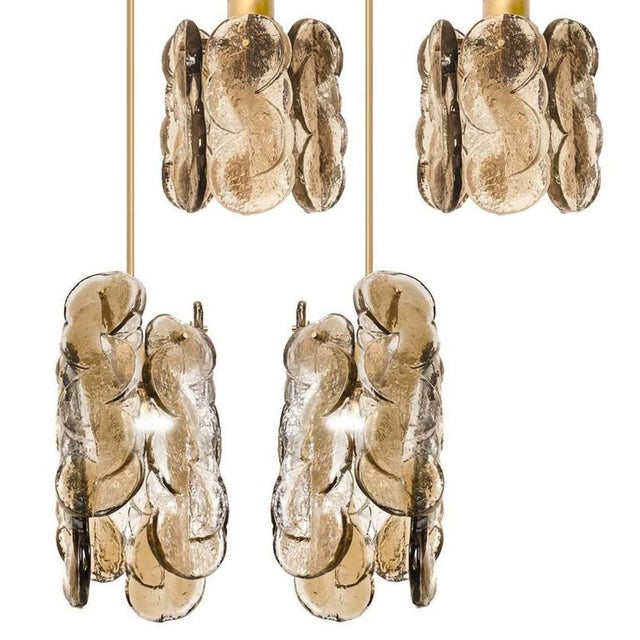 Smoked Glass Pendant Lights by J. T. Kalmar for Kalmar, 1970s, Set of 7 For Sale - Image 6 of 15