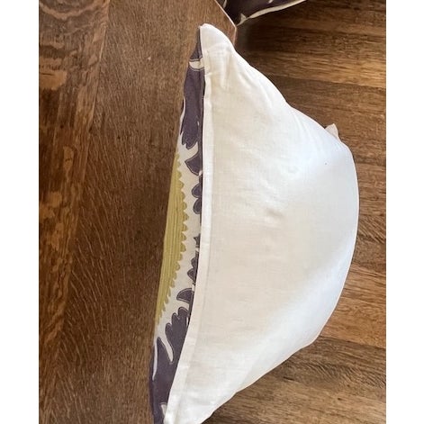 Suzani Pillows With Donghia Fabric and Down Fills (Pair) For Sale In Los Angeles - Image 6 of 9