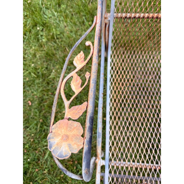 Vintage Woodard Style Wrought Iron Patio Dining Set - 7 Pieces For Sale - Image 10 of 12
