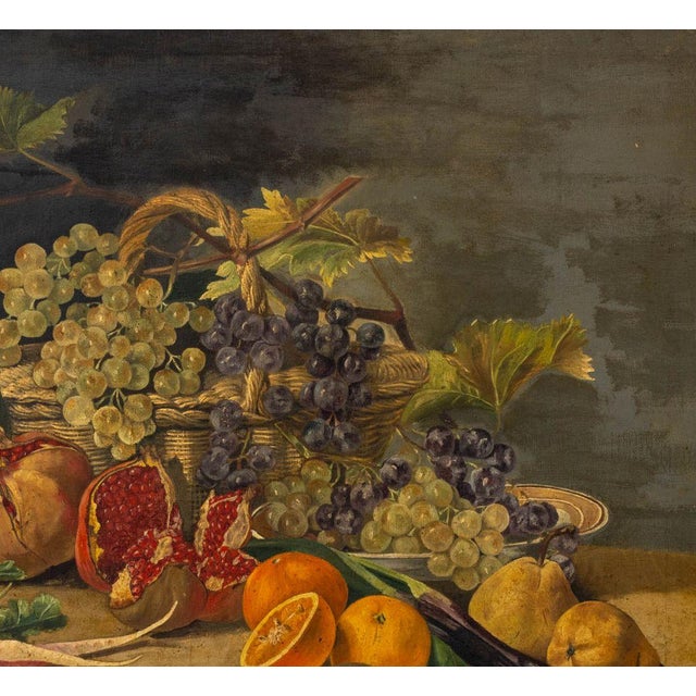 European School Still Life With Fruit Oil, 19th C. For Sale - Image 4 of 7