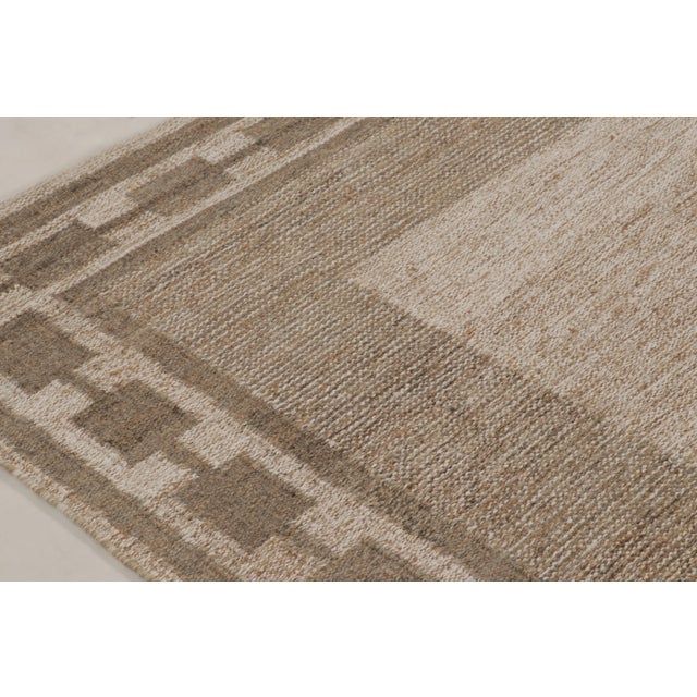 Textile Contemporary Scandinavian Style Wool Rug in Beige by Rug & Kilim, India For Sale - Image 7 of 10
