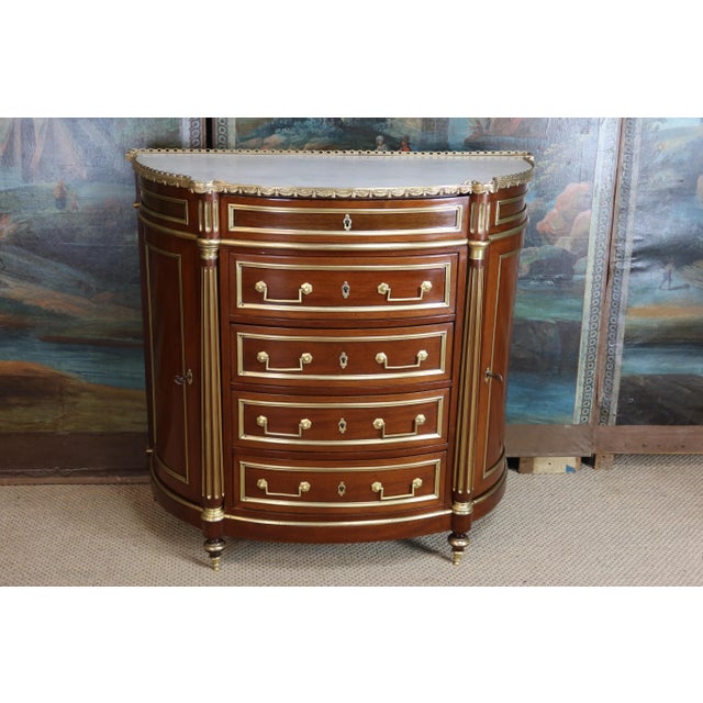 Demi-Lune Chest of Drawers with Doors, 19th Century For Sale - Image 13 of 13