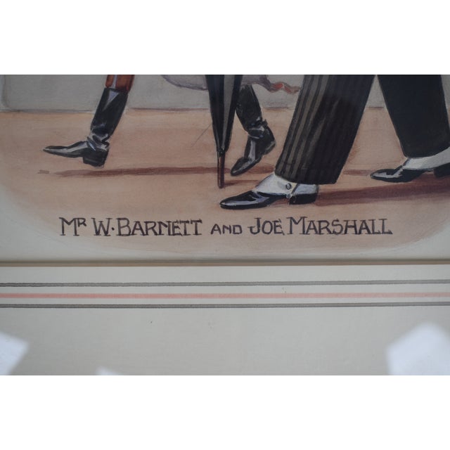 Mr W Barnett, Racehorse Owner and Joe Marshall, Jockey Watercolour by Peter Ronald 'The Tout' Buchanan (British, 1881-1964) For Sale - Image 4 of 6