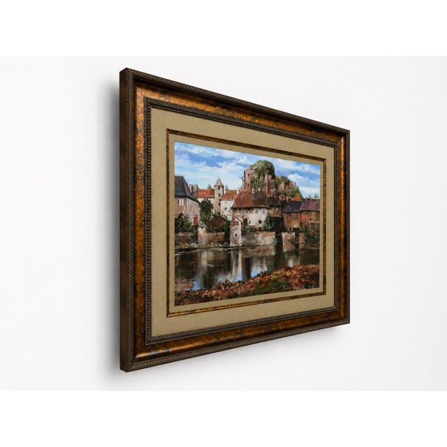 Traditional Late 20th Century Robert Duval European Village Landscape Print in Decorative Arts, Inc. Designer Frame For Sale - Image 3 of 10