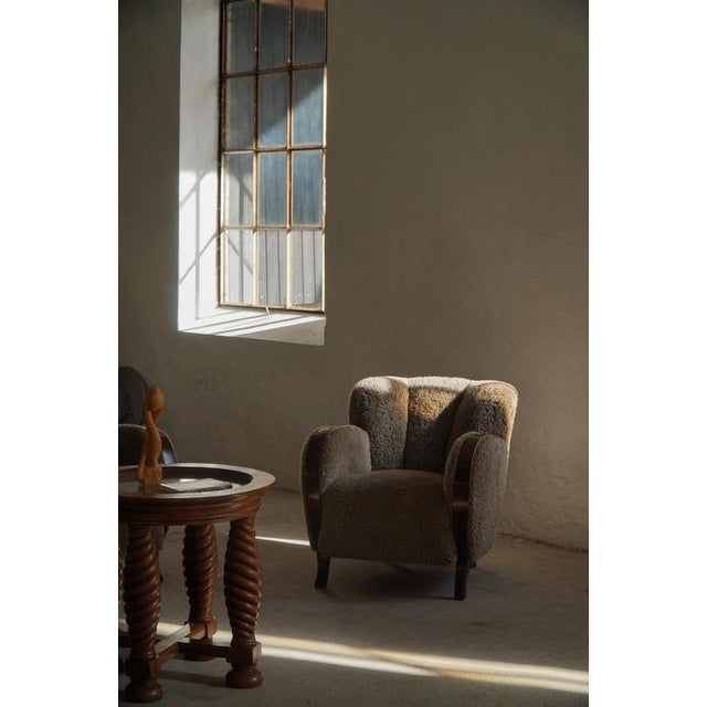 Danish Modern Art Deco Lounge Chairs in Lambswool and Birch, 1940s, Set of 2 For Sale - Image 13 of 18