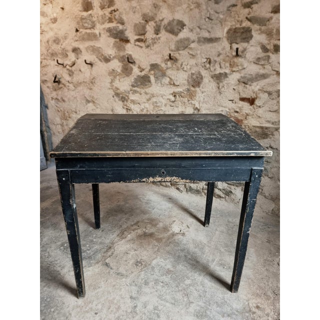 Antique French Black School Lift Top Desk, 1900s For Sale - Image 6 of 18