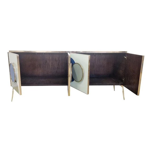 Credenza with Four Backlit Doors, 1980s For Sale - Image 4 of 10
