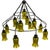 Spanish Revival Spanish Revival Wrought Iron & Olive Green Glass 10-Light Chandelier, Circa 1960s For Sale - Image 3 of 5
