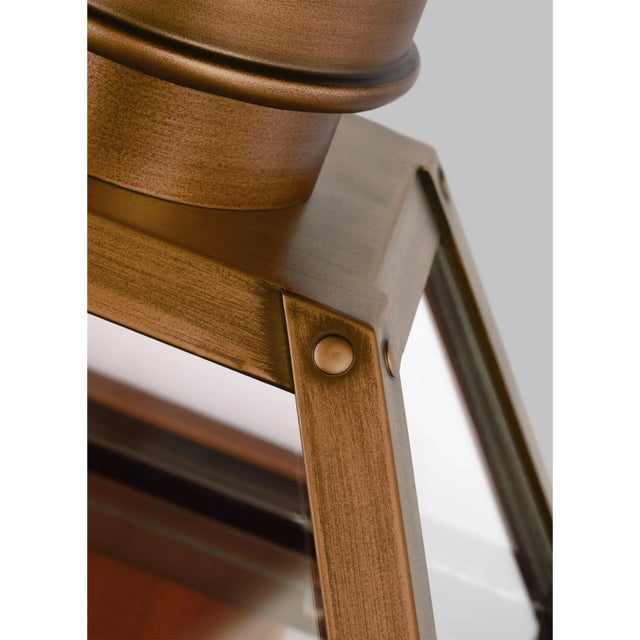 Chapman & Myers by Visual Comfort Studio Hyannis Medium Wall Lantern, Natural Copper For Sale - Image 4 of 5