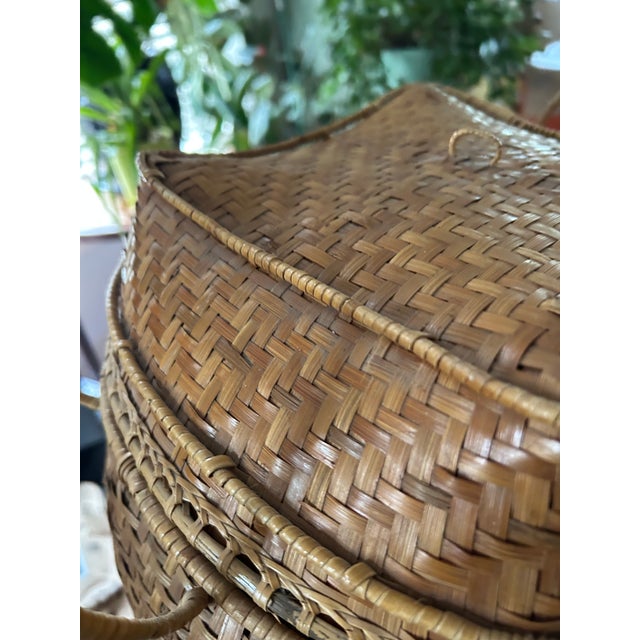 Up for sale is a spectacular, highly sculptural vintage Southeast Asian woven storage vessel. Sourced directly from a...