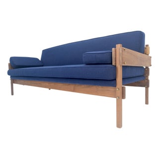 Danish MSM Solid Oiled Walnut Frame New Upholstery Vintage Daybed Sofa Settee For Sale