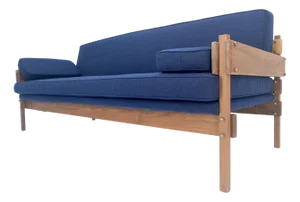 Danish MSM Solid Oiled Walnut Frame New Upholstery Vintage Daybed Sofa Settee