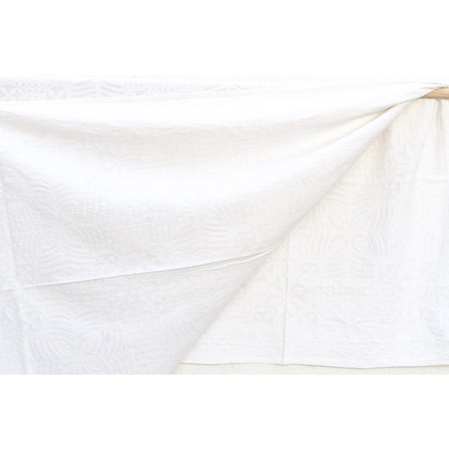 Lily of the Valley Floral Applique Bedcover For Sale In Los Angeles - Image 6 of 7