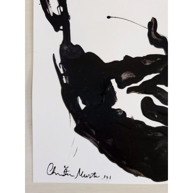 Contemporary Original Contemporary Black and White Portrait Painting, Signed For Sale - Image 3 of 8