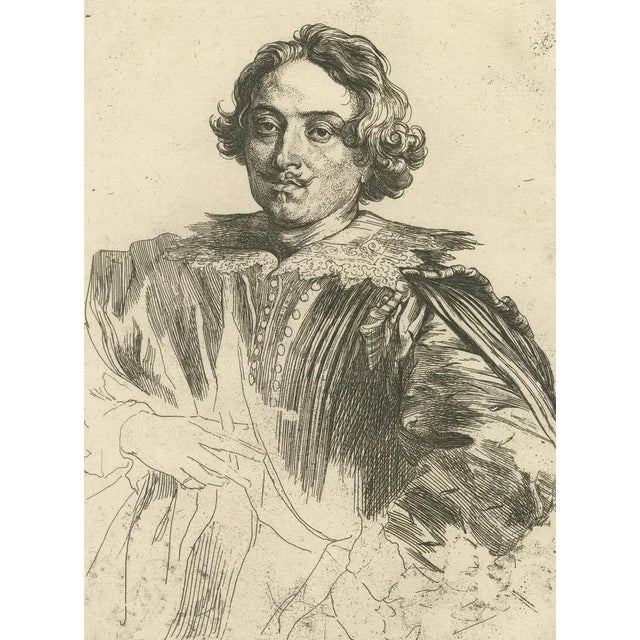 After van Dyck, Portrait of Justus Sustermans, Flemish Painter to the Grand Duke of Florence, Print For Sale - Image 3 of 10