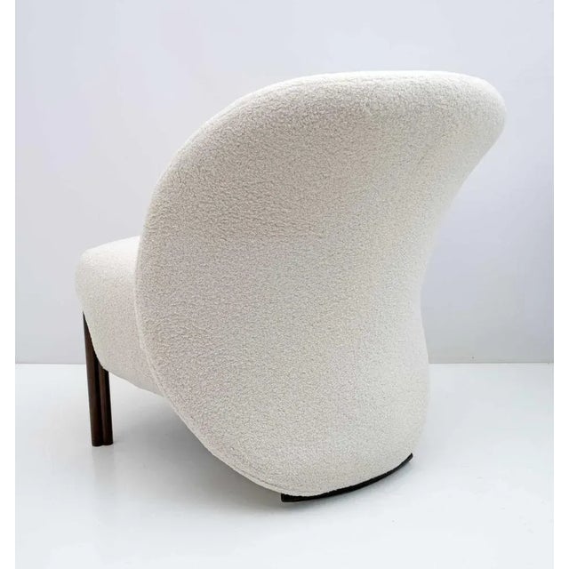 Brown Postmodern Italian Bouclè Lounge Chair, 1980s For Sale - Image 8 of 9