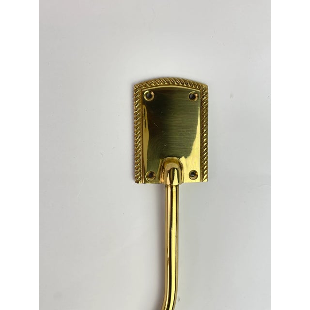 Vintage Gold Brass Fan Curtain Drapery Holdback Sconces For Sale - Image 11 of 12