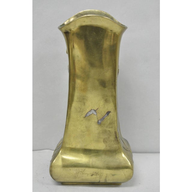 Antique Art Nouveau Chinese Gilt Bronze Nude Female Sculpture Statue 16" Vase For Sale - Image 13 of 17
