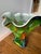 1970s Large 12” Mid-Century Murano Style Splatter Glass Fazzoletto Handkerchief Vase For Sale - Image 5 of 10