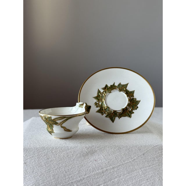 Art Nouveau Cup and Saucer from KPM Berlin, 1890s, Set of 2 For Sale - Image 4 of 6