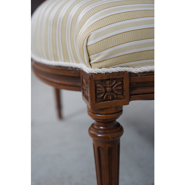 Vintage French Louis XVI Carved Walnut Parlor Chairs For Sale - Image 15 of 18