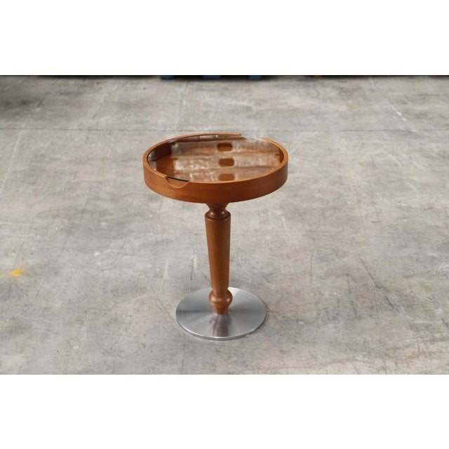 Brown Vintage Side Table in Walnut For Sale - Image 8 of 13