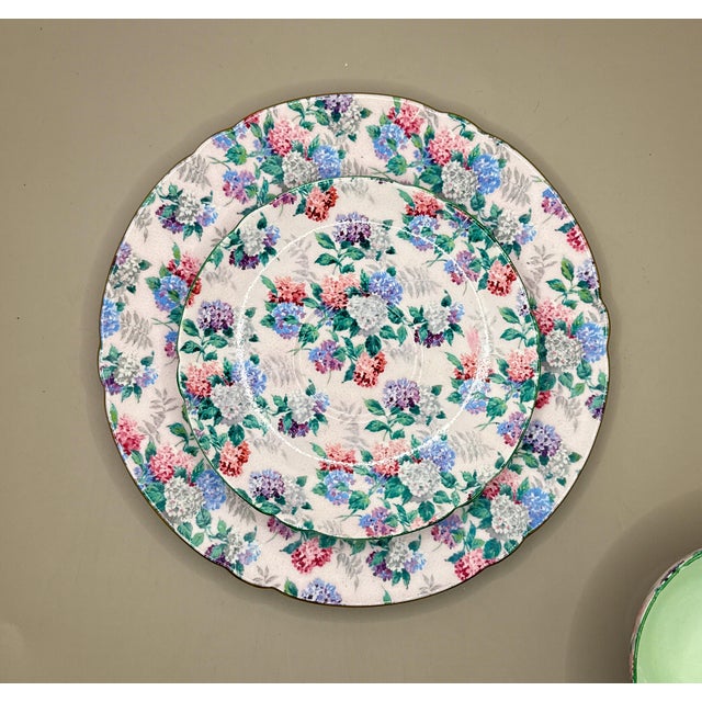 Shelley England Fine Bone China, Tea Cup, Saucer & Plate, Mid Century For Sale In New York - Image 6 of 10