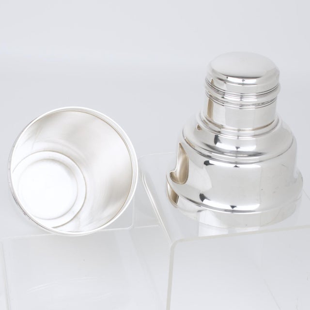 1940s Art Deco Silver Plate Cocktail Shaker by Silversmith Boulanger Paris For Sale - Image 4 of 9