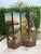 Vintage Hand-Painted Peacock & Landscape Four-Panel Folding Screen For Sale - Image 4 of 16