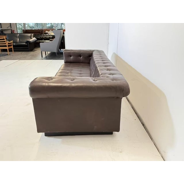 Mid-Century Model 5407 Sofa in Leather attributed to Edward Wormley for Dunbar, 1960s For Sale - Image 9 of 18