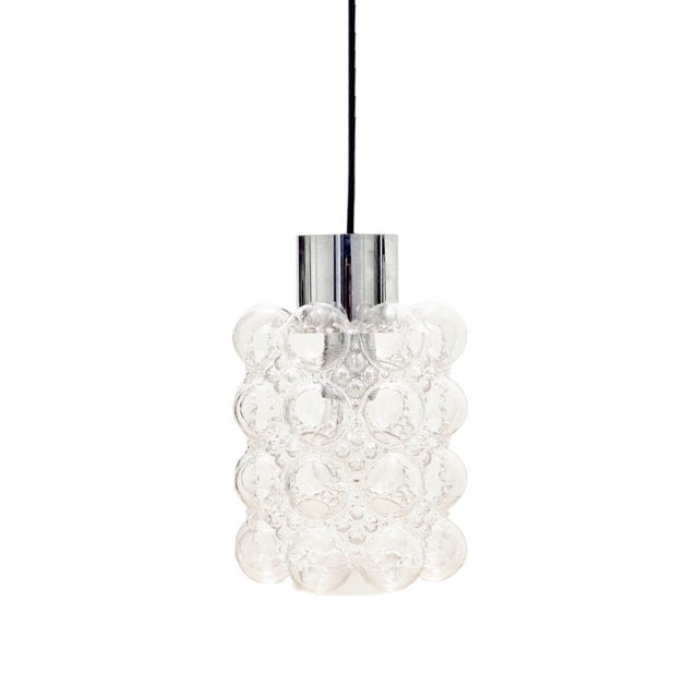 Silver Mid-Century Modern Bubble Glass Pendant Light attributed to Helena Tynell for Limburg, Germany, 1960s For Sale - Image 8 of 8