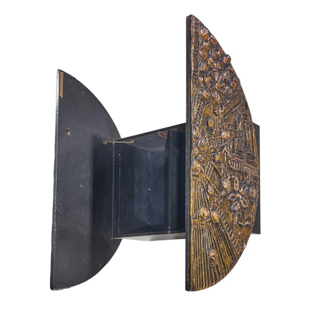Craft Associates Adrian Pearsall for Craft Associates Mid Century Brutalist Disc Cabinet Bar For Sale - Image 4 of 5