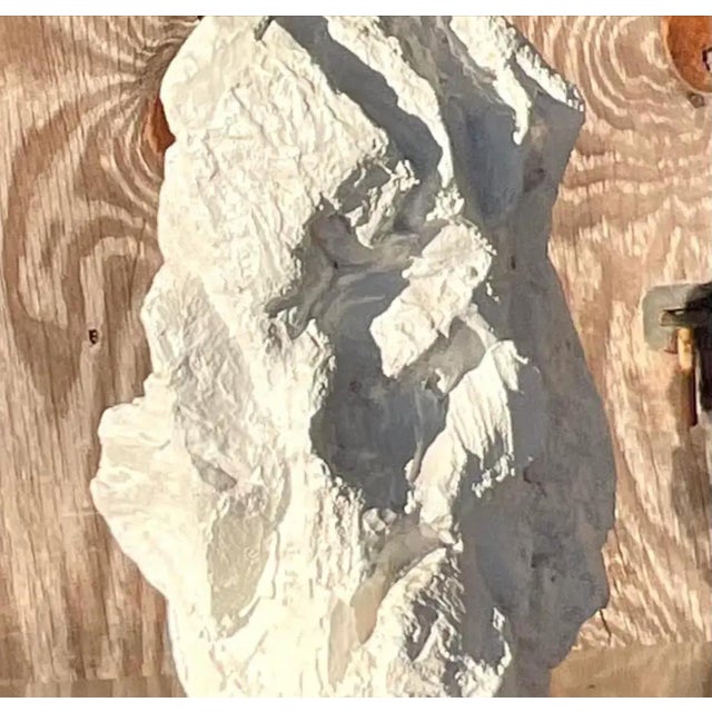 White Vintage Boho Plaster Rock Lamp After Sirmos For Sale - Image 8 of 12