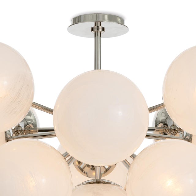 Contemporary Regina Andrew Shine Globe Flush Mount, Polished Nickel with Swirl Glass For Sale - Image 3 of 7