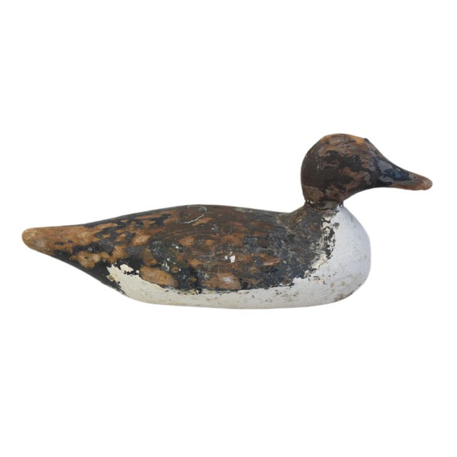 Antique Rustic Primitive Farmhouse Cabin Carved Duck Decoy For Sale - Image 4 of 5