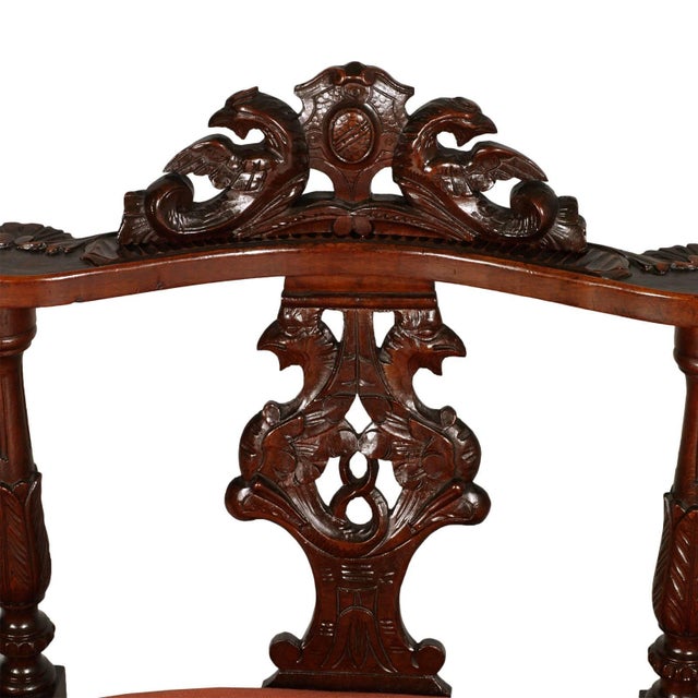 19th-Century Carved Walnut Lounge Set from Testolini Salviati, 1900s, Set of 3 For Sale - Image 6 of 10