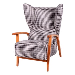 Art Deco Wingchair in Beech, Czech, 1940s For Sale