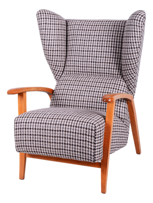 Art Deco Wingchair in Beech, Czech, 1940s