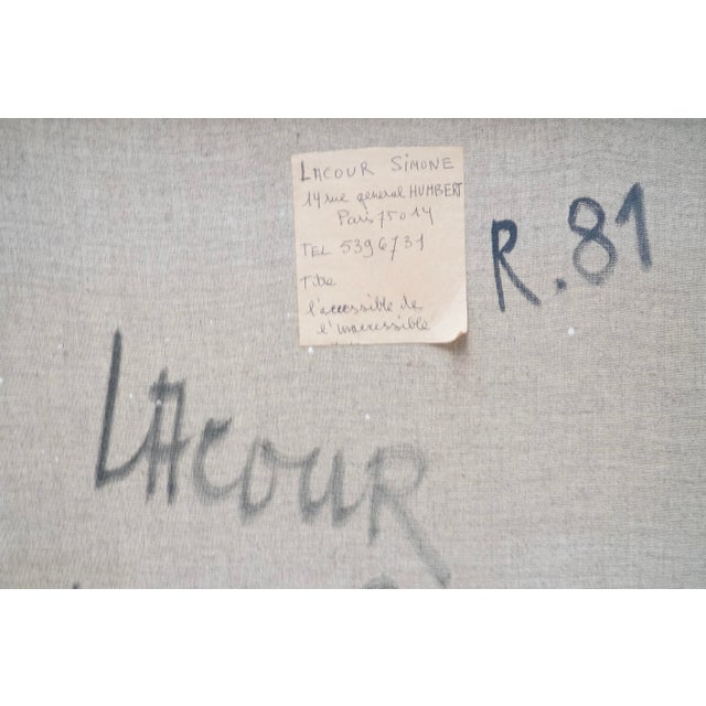 Simone Lacour, The Accessible of the Inaccessible, 1981, Oil on Canvas For Sale - Image 7 of 8