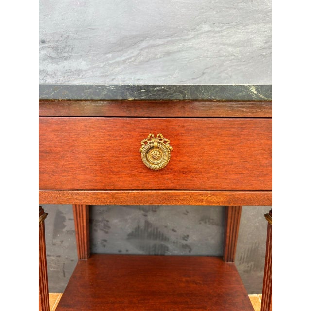 French Louis XVI Style Nightstands with Marble Tops, 1920, Set of 2 For Sale - Image 10 of 15