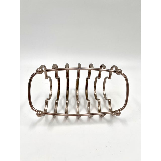 Metal Vintage Art Deco Silverplate Toast Caddy For Sale - Image 7 of 10