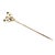 Modern Mid 20th Century 14k Yellow Gold Stickpin With Seed Pearls & Diamond Accent For Sale - Image 3 of 5