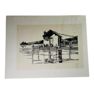 Vintage Fishing Shack Print