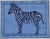 Expressionist painting of an African Zebra in shades of blue and indigo with border.Tropical and vibrant. Abstract...